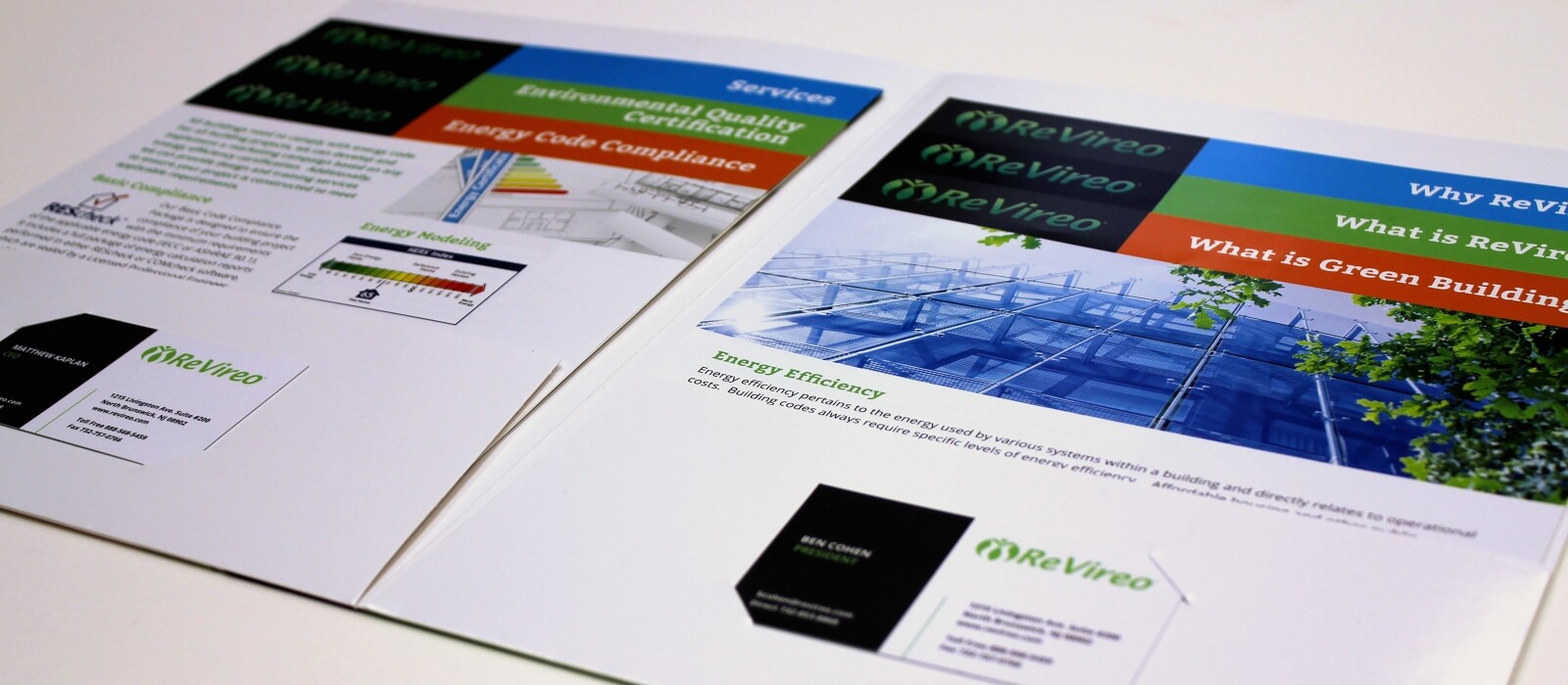 revireo folder graphic design print green