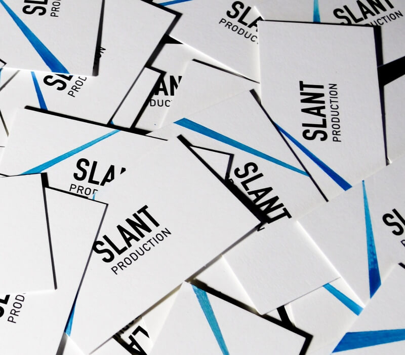 business card print graphic design branding slant
