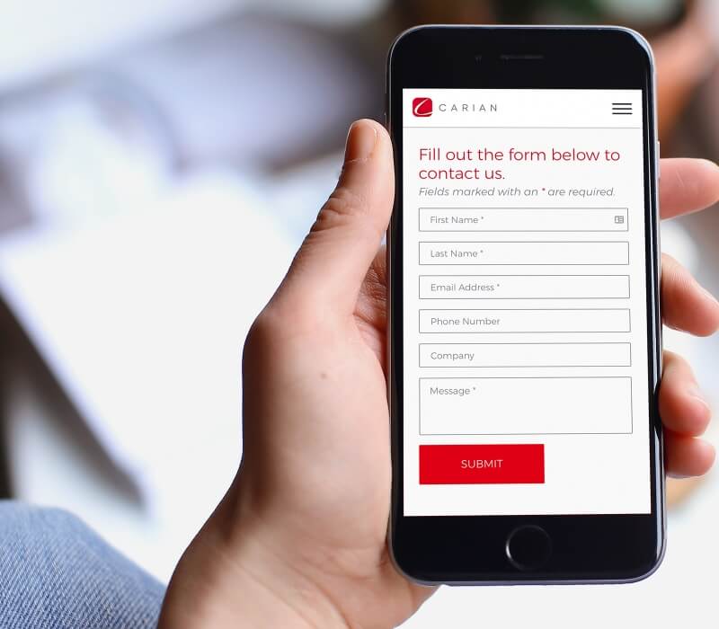 carian website laptop responsive career red mobile friendly phone